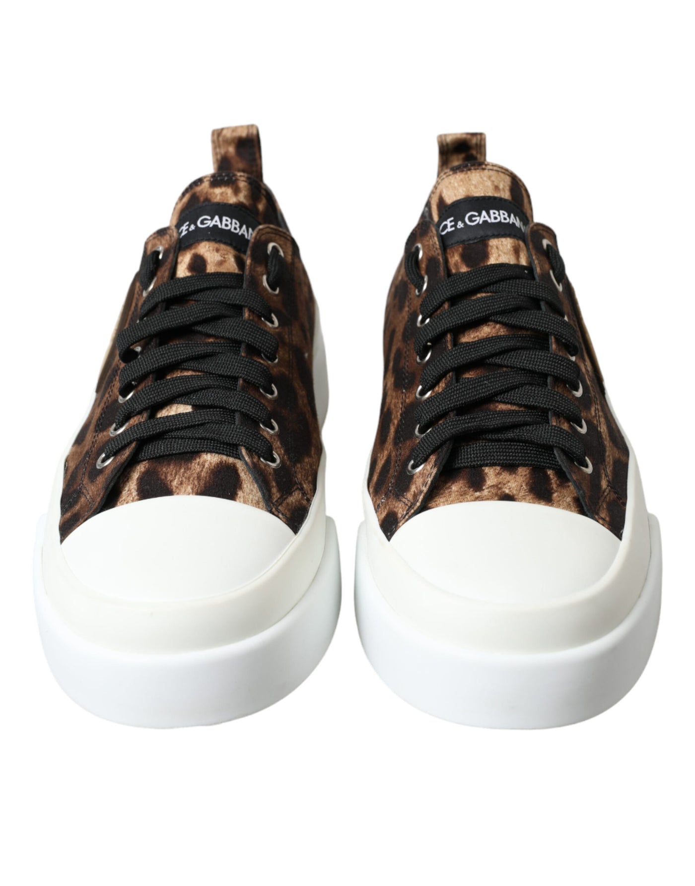 Baskets en toile léopard marron Dolce &amp; Gabbana