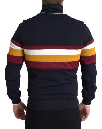 Dolce &amp; Gabbana Blauwe Cardigan Heraldische Trui met Volledige Ritssluiting