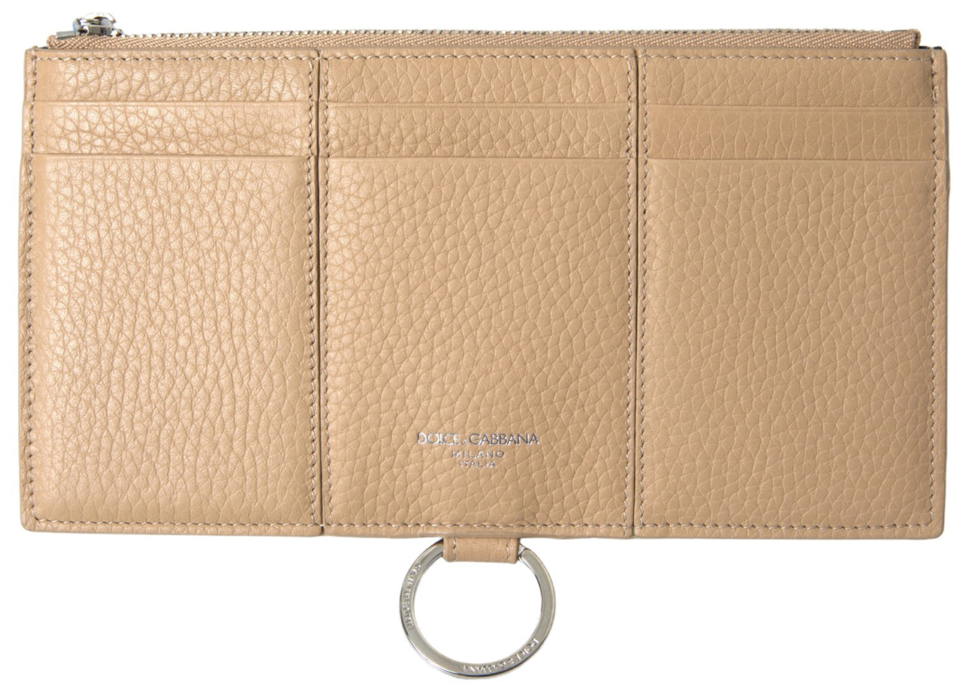 Dolce &amp; Gabbana Beige leren schouderkaarthouder schouderriem portemonnee