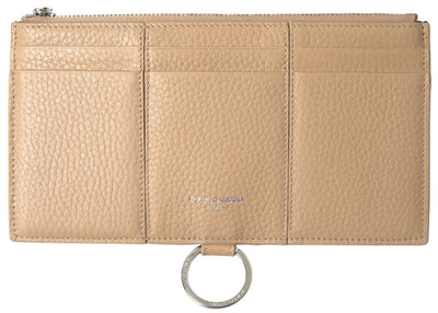 Dolce &amp; Gabbana Beige leren schouderkaarthouder schouderriem portemonnee