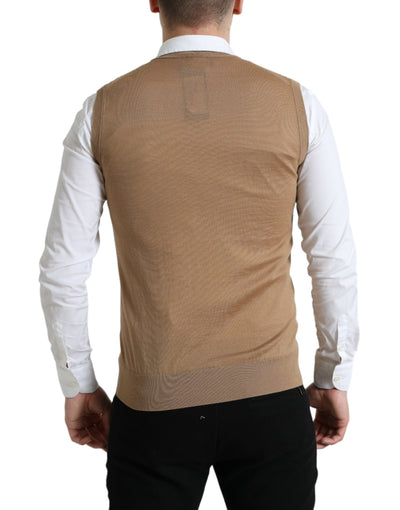 Dolce &amp; Gabbana Bruine Wollen Mouwloze Pullover Trui