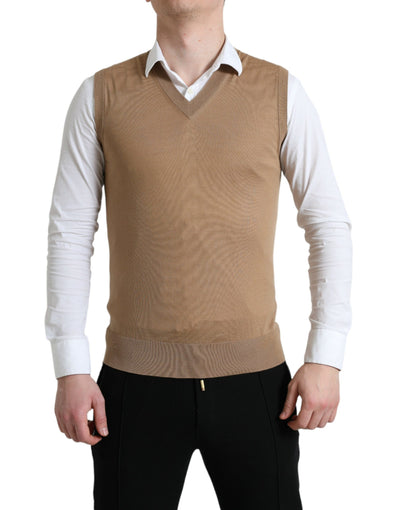 Dolce &amp; Gabbana Bruine Wollen Mouwloze Pullover Trui