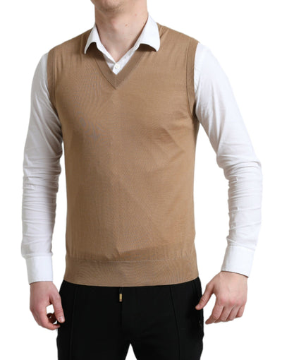 Dolce &amp; Gabbana Bruine Wollen Mouwloze Pullover Trui
