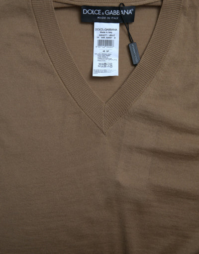 Dolce &amp; Gabbana Bruine Wollen Mouwloze Pullover Trui