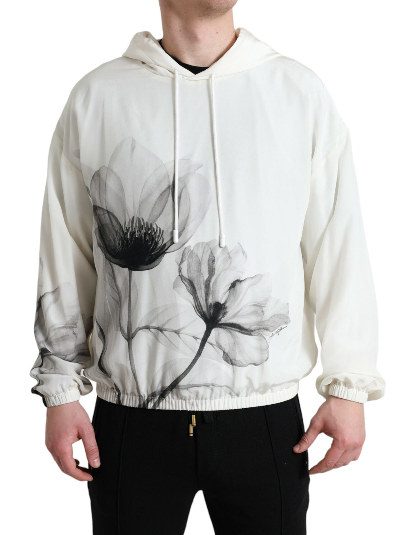 Dolce &amp; Gabbana witte hoodie met bloemenprint