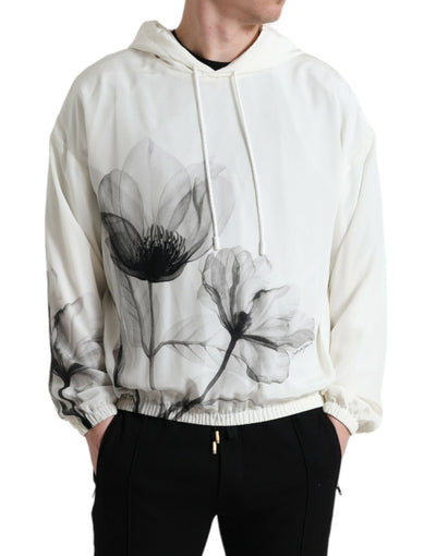 Dolce &amp; Gabbana witte hoodie met bloemenprint