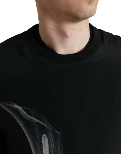 Pull ras du cou noir à imprimé floral Dolce &amp; Gabbana