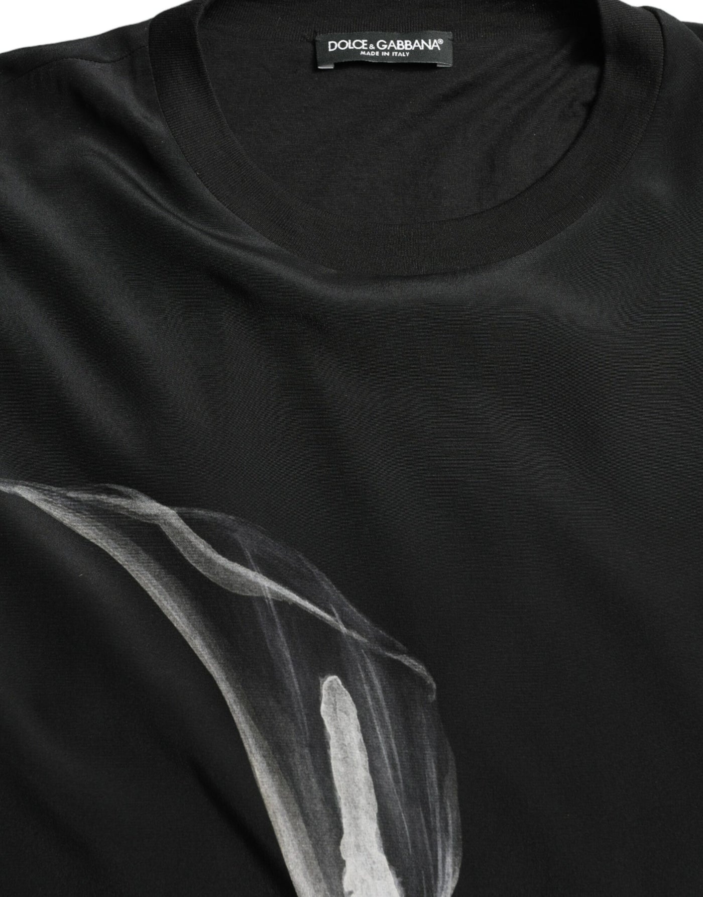 Pull ras du cou noir à imprimé floral Dolce &amp; Gabbana