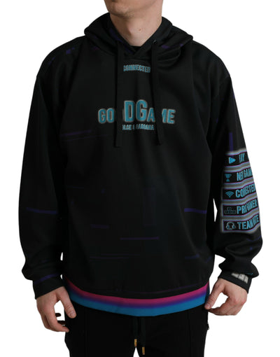 Dolce &amp; Gabbana Zwarte Logo Print Sweatshirt met Capuchon