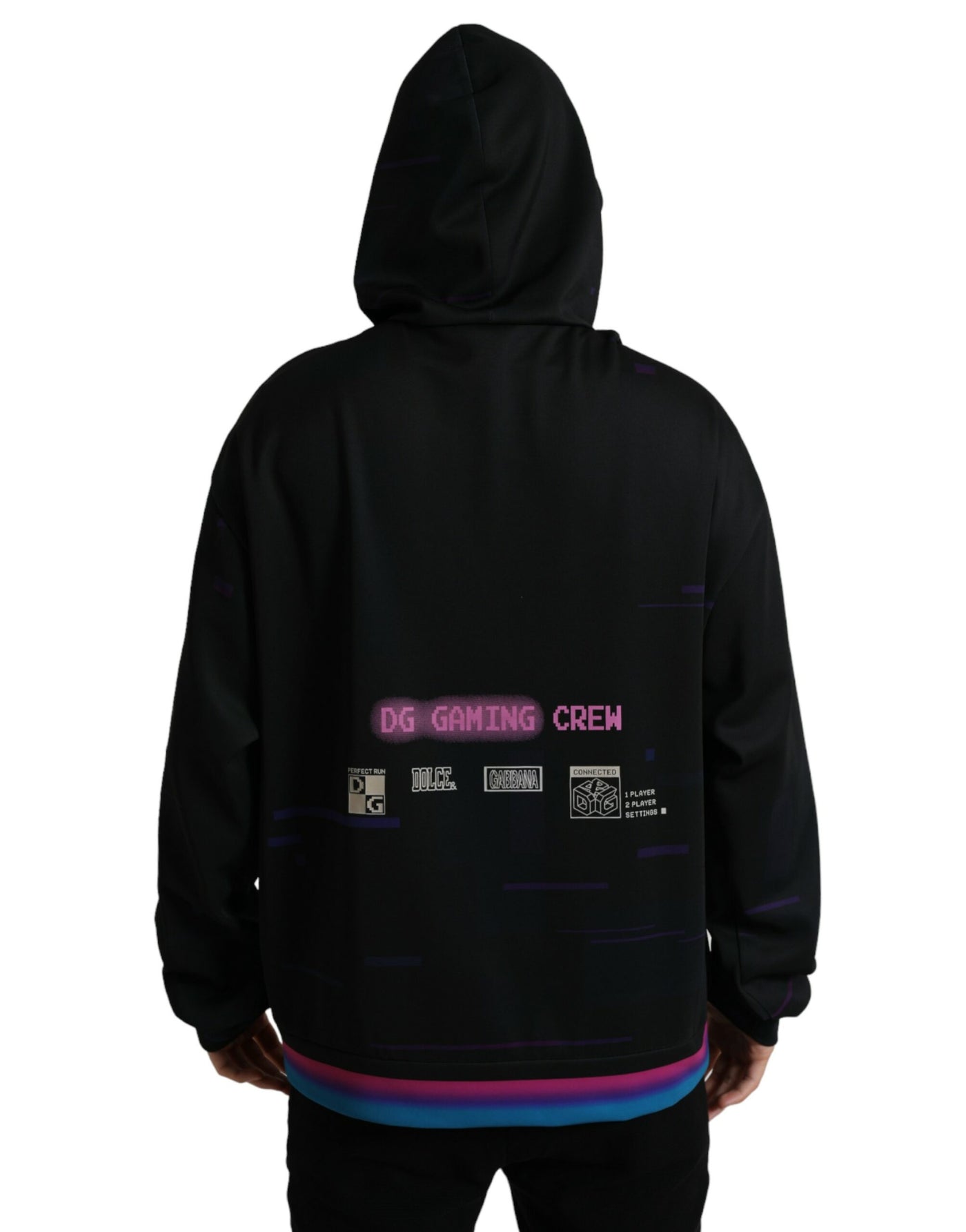 Dolce &amp; Gabbana Zwarte Logo Print Sweatshirt met Capuchon