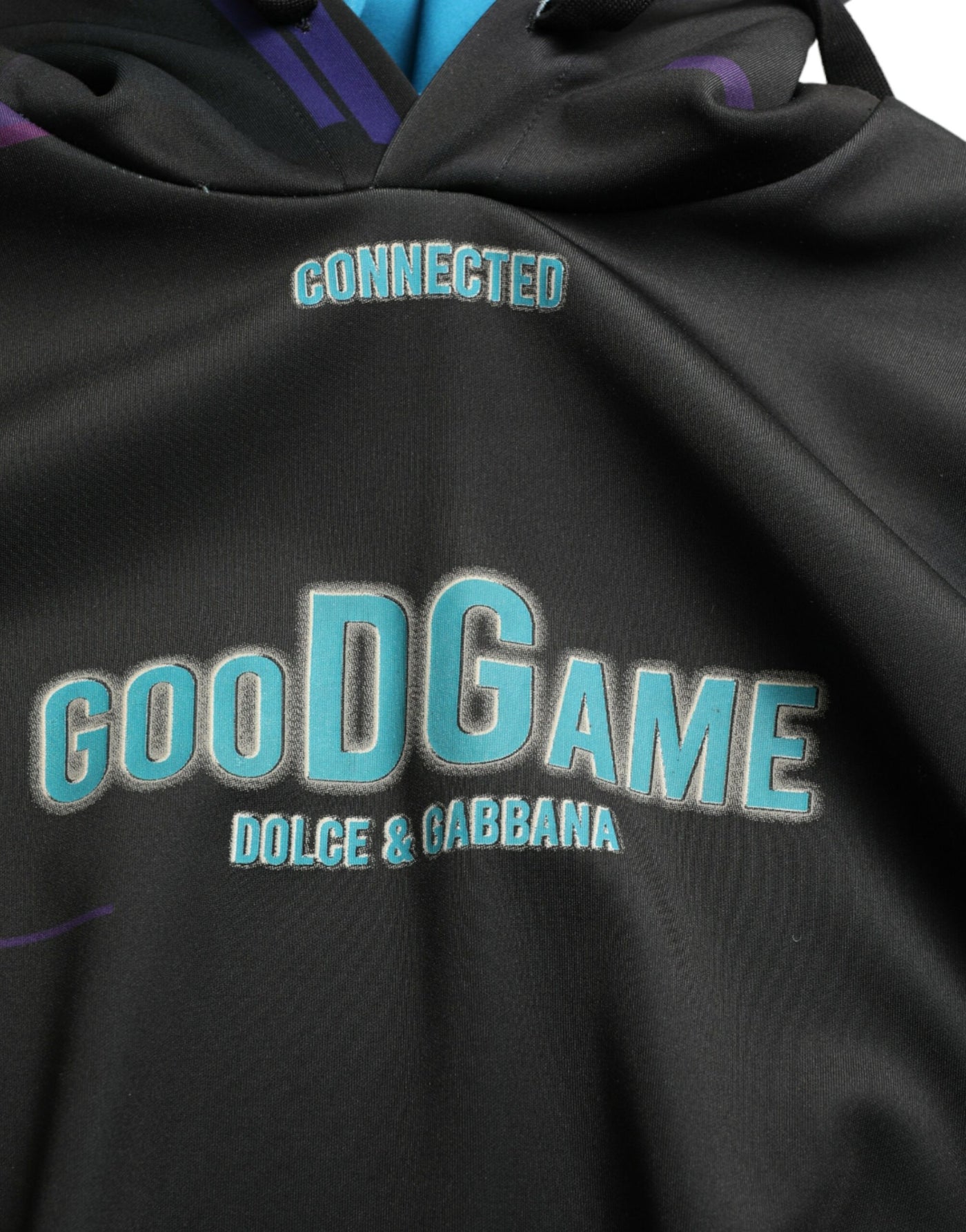 Dolce &amp; Gabbana Zwarte Logo Print Sweatshirt met Capuchon