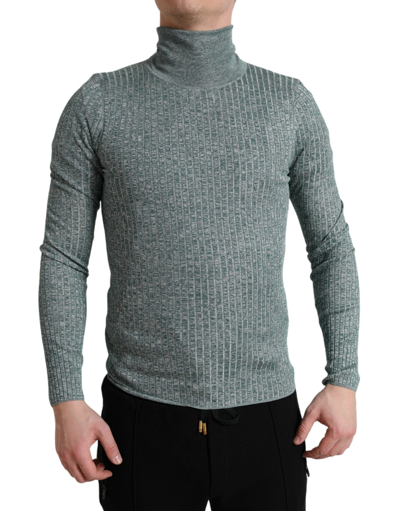 Dolce &amp; Gabbana Groene Polyester Turtleneck Trui