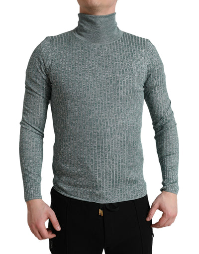 Dolce &amp; Gabbana Groene Polyester Turtleneck Trui