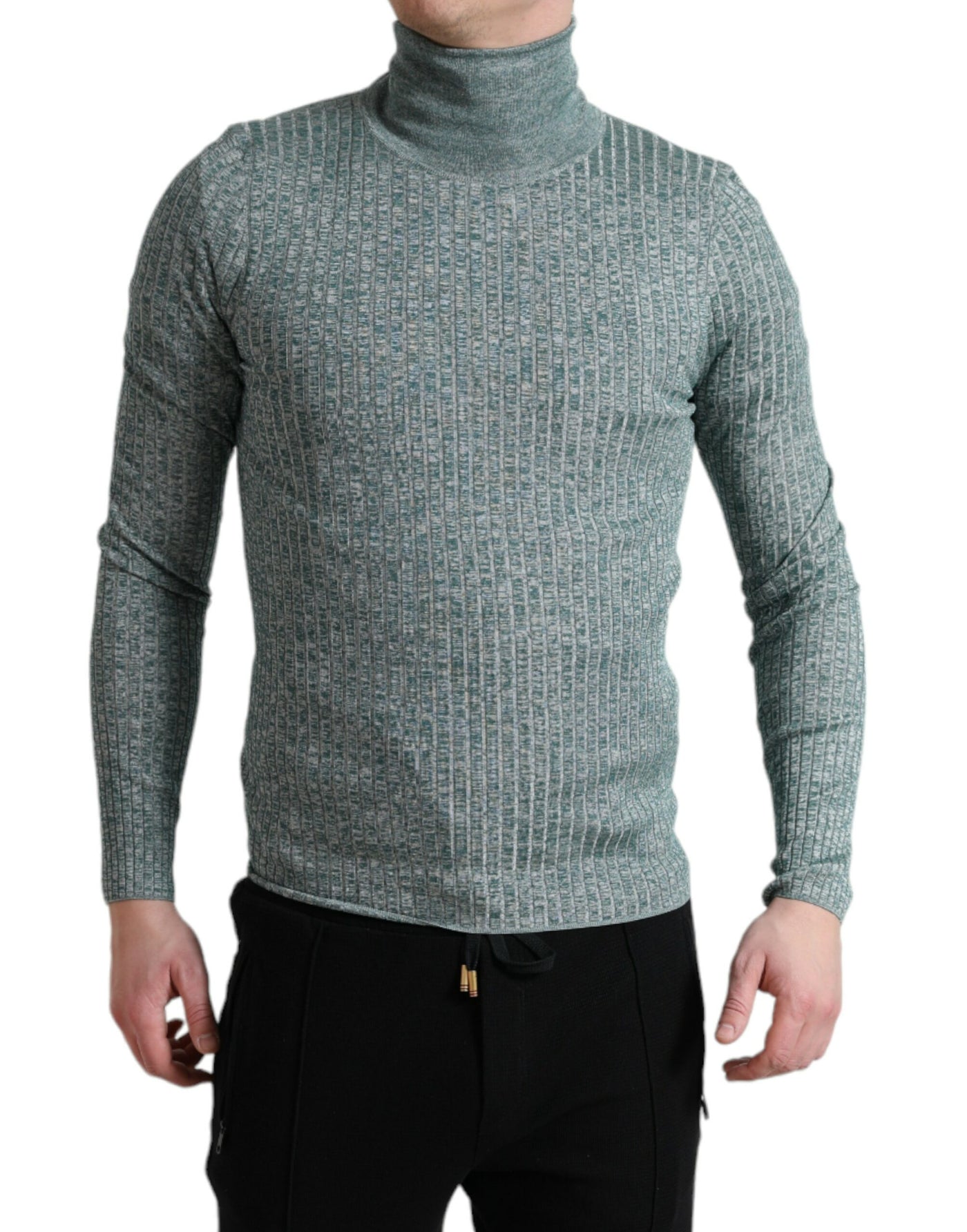 Dolce &amp; Gabbana Groene Polyester Turtleneck Trui