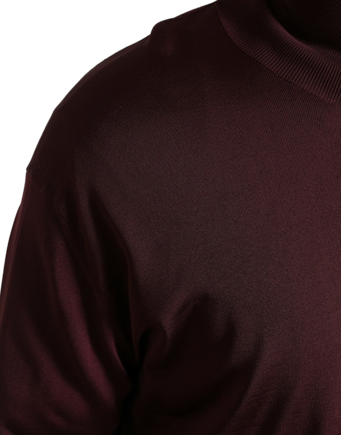 Dolce &amp; Gabbana Maroon Viscose Turtleneck Trui