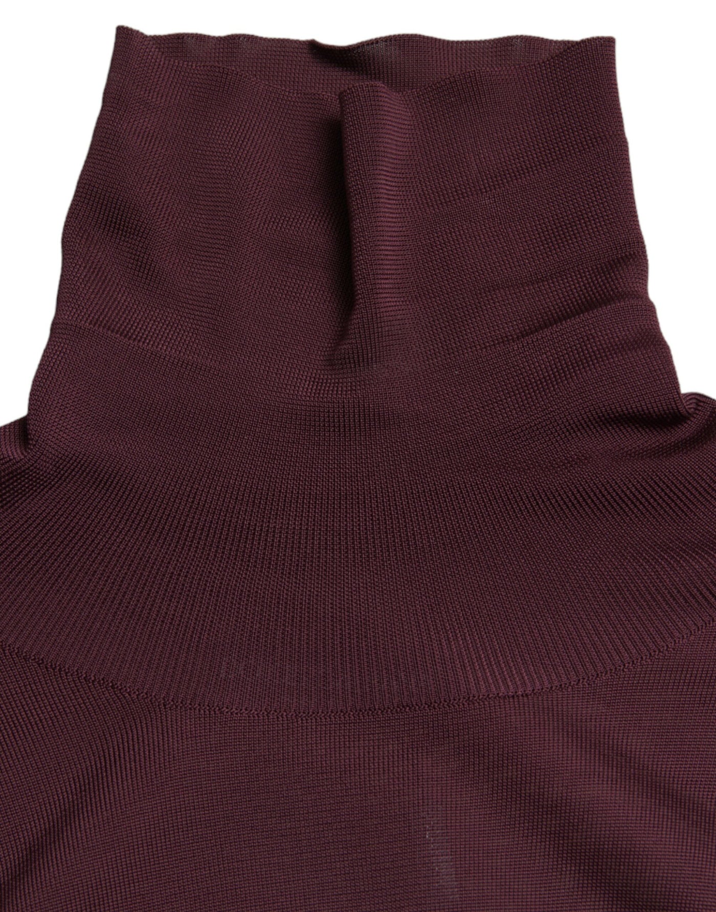 Dolce &amp; Gabbana Maroon Viscose Turtleneck Trui