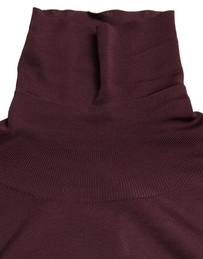 Dolce &amp; Gabbana Maroon Viscose Turtleneck Trui