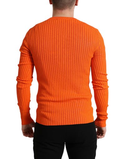 Pull ras du cou orange Dolce &amp; Gabbana pour homme