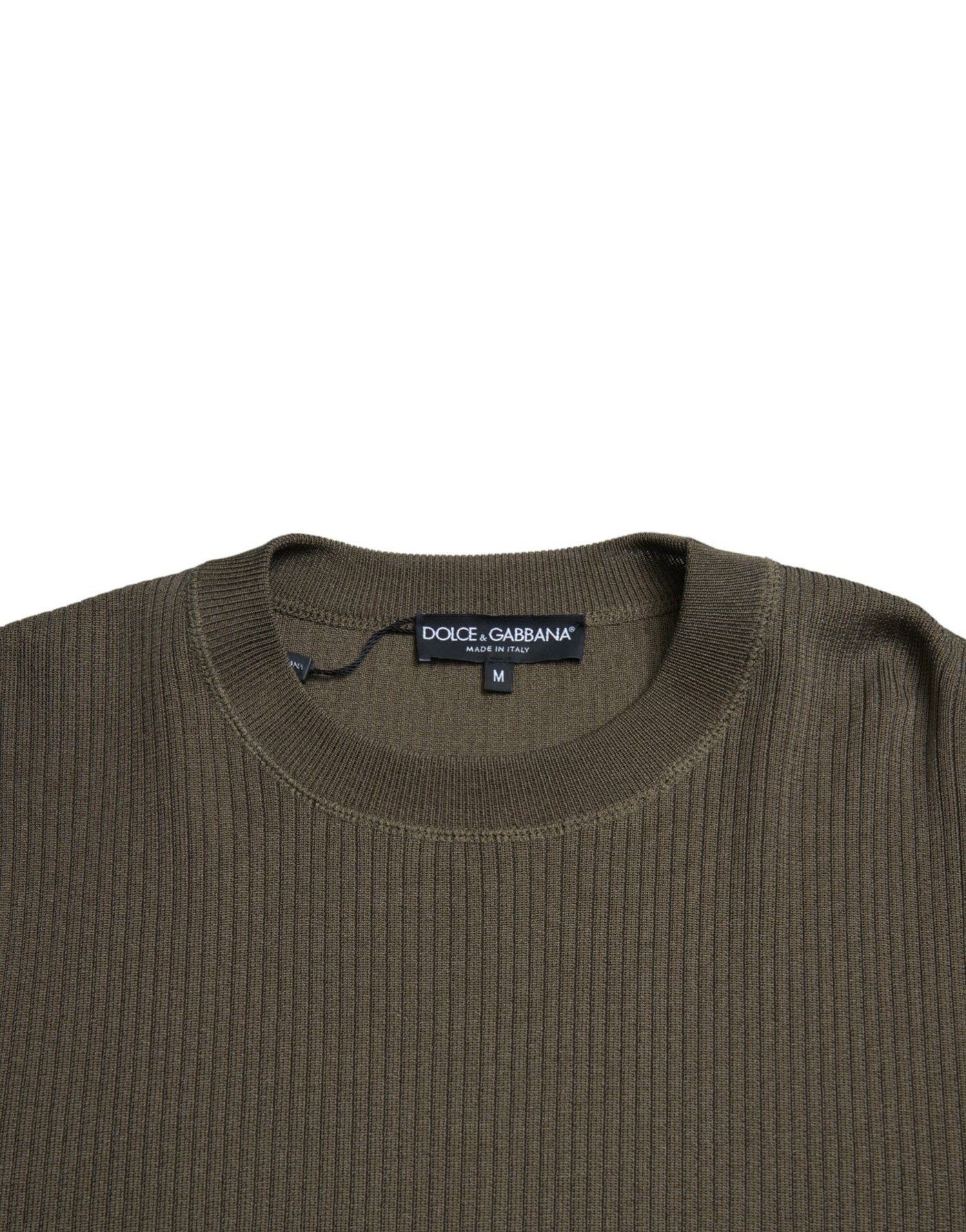 Dolce &amp; Gabbana Groene Viscose Ronde Hals Heren Pullover Trui