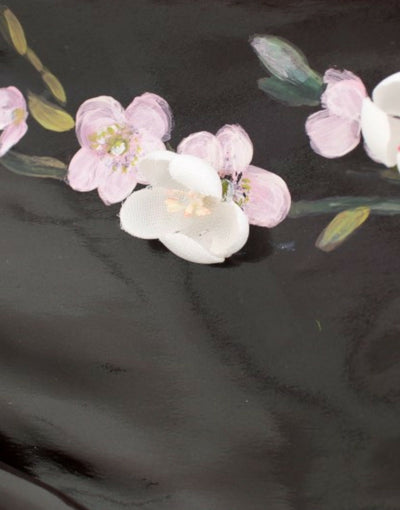 Robe fourreau noire à fleurs à manches 3/4 Dolce &amp; Gabbana