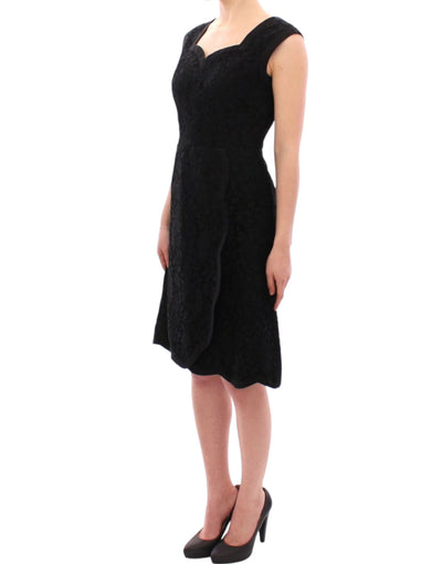 Robe de défilé Sicile en dentelle florale noire Dolce &amp; Gabbana