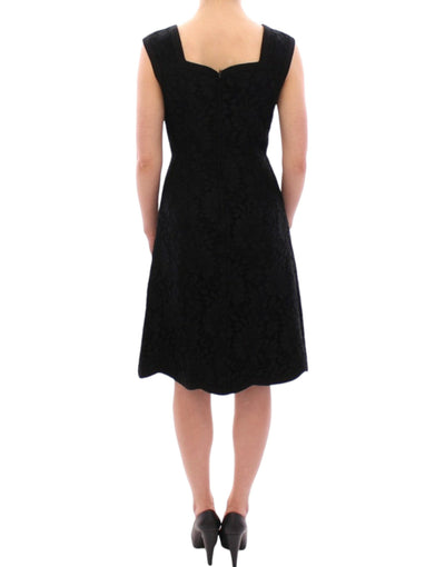 Robe de défilé Sicile en dentelle florale noire Dolce &amp; Gabbana