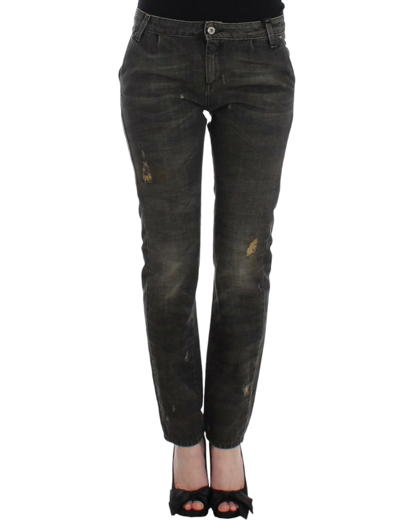 Costume National Grijze distressed jeans