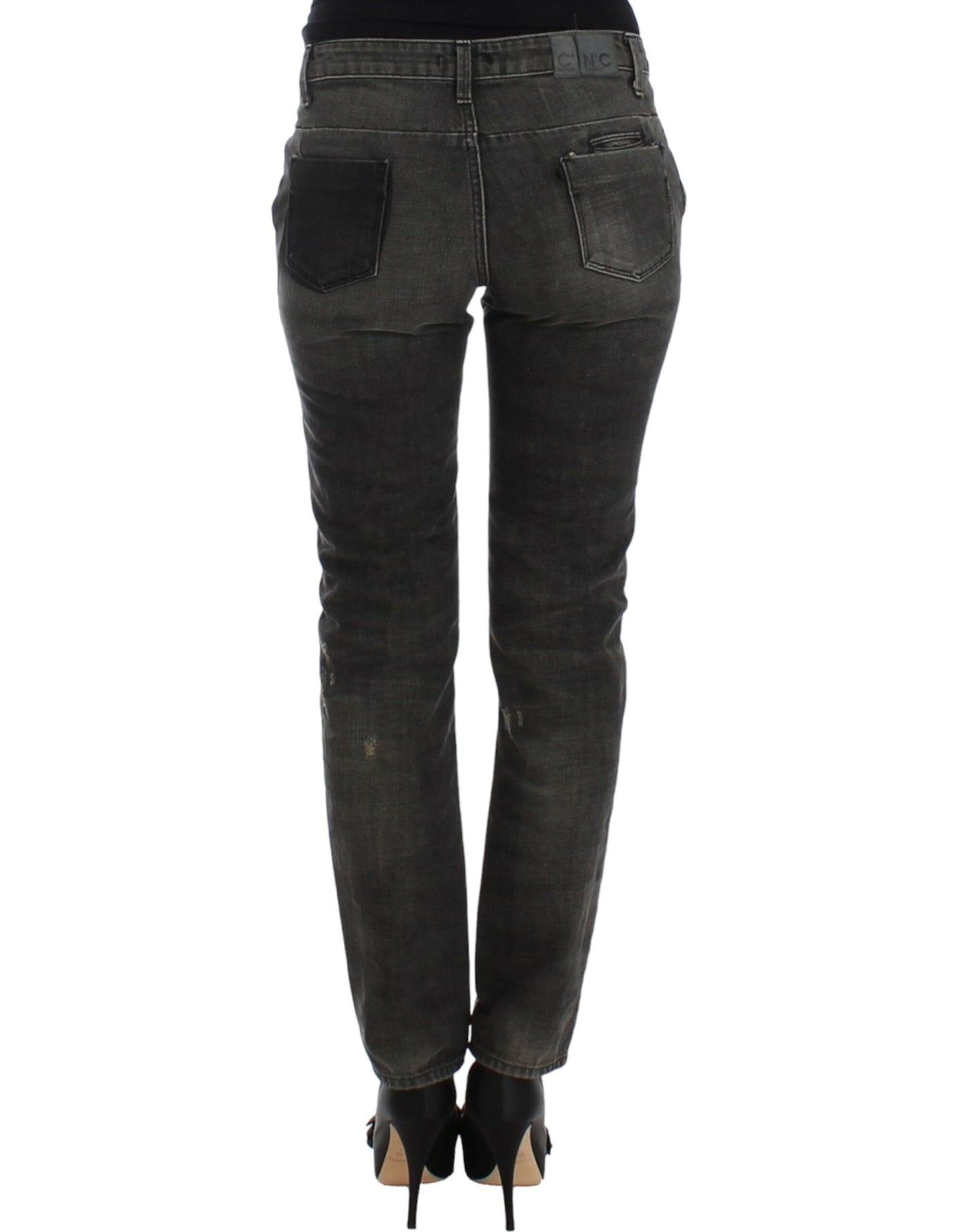 Costume National Grijze distressed jeans