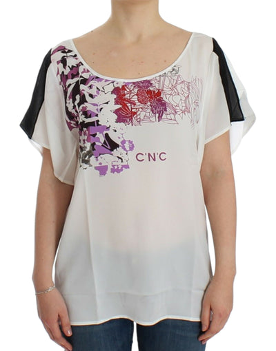 Kostuum Nationaal Wit motief print blouse