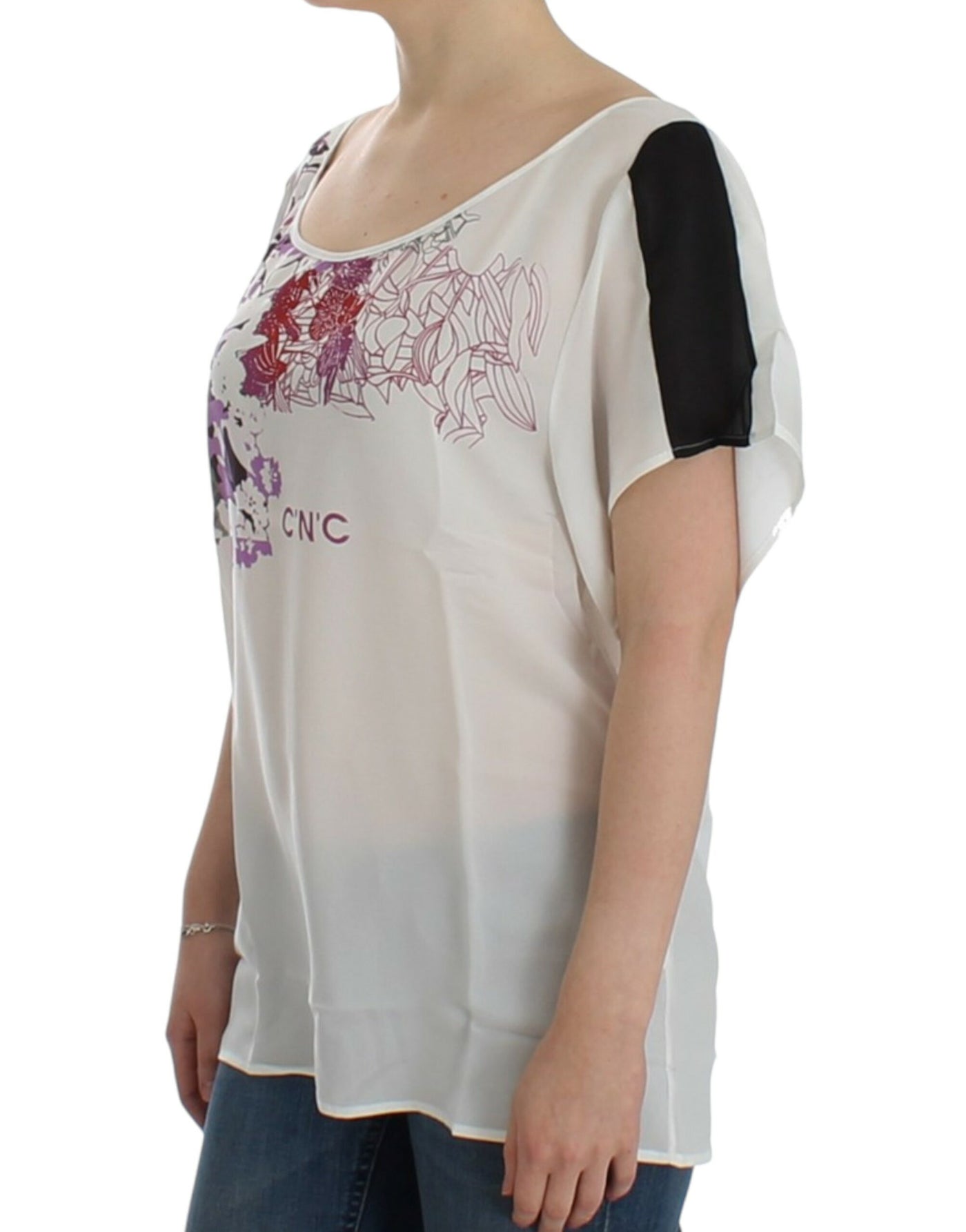 Kostuum Nationaal Wit motief print blouse