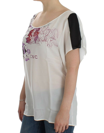 Kostuum Nationaal Wit motief print blouse
