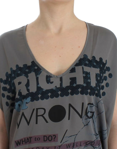 Kostuum Nationaal Grijs V-hals lang t-shirt