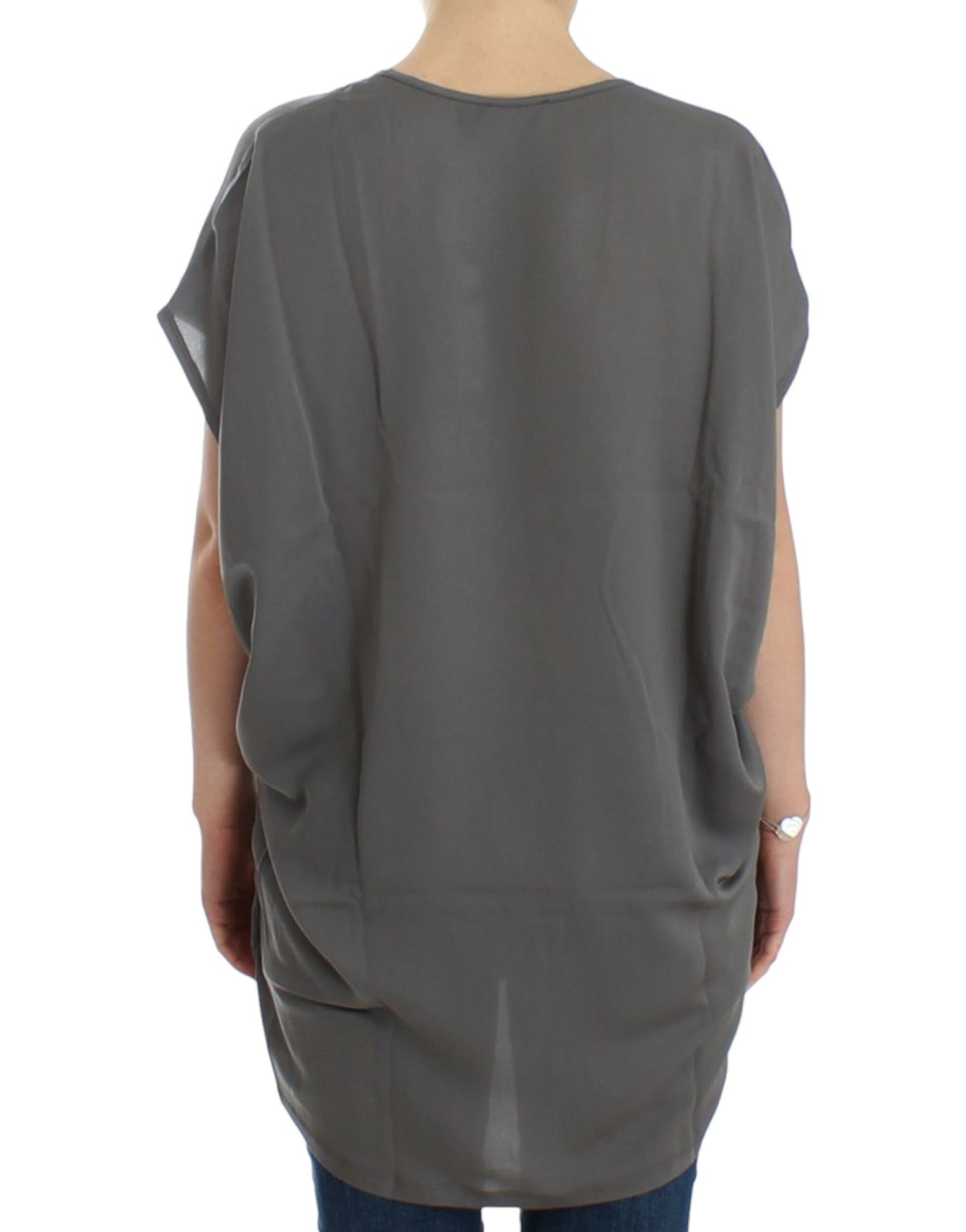 Kostuum Nationaal Grijs V-hals lang t-shirt