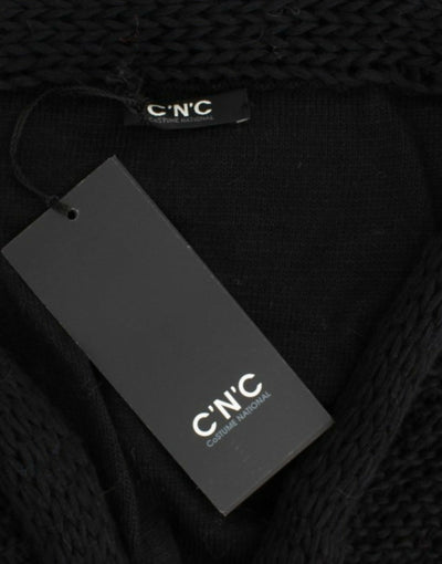 Costume National Cardigan tricoté noir sans manches