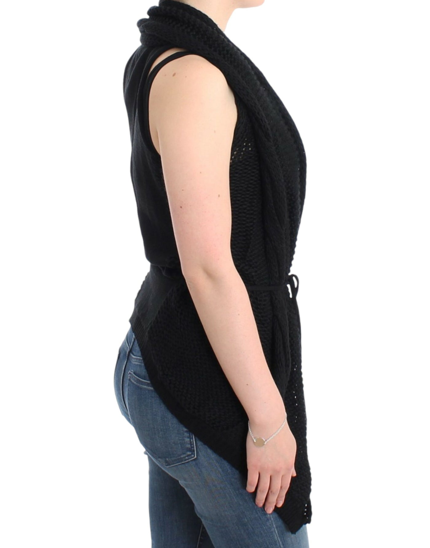 Costume National Cardigan tricoté noir sans manches