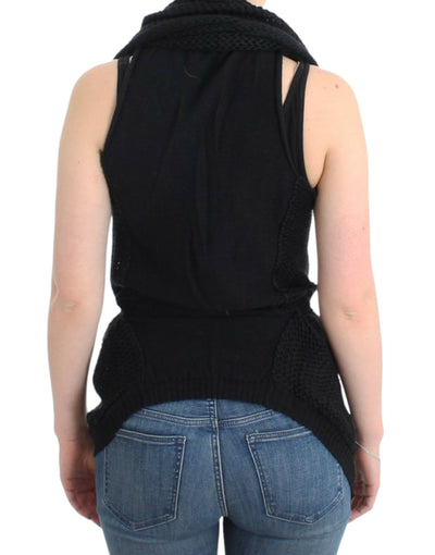 Costume National Cardigan tricoté noir sans manches