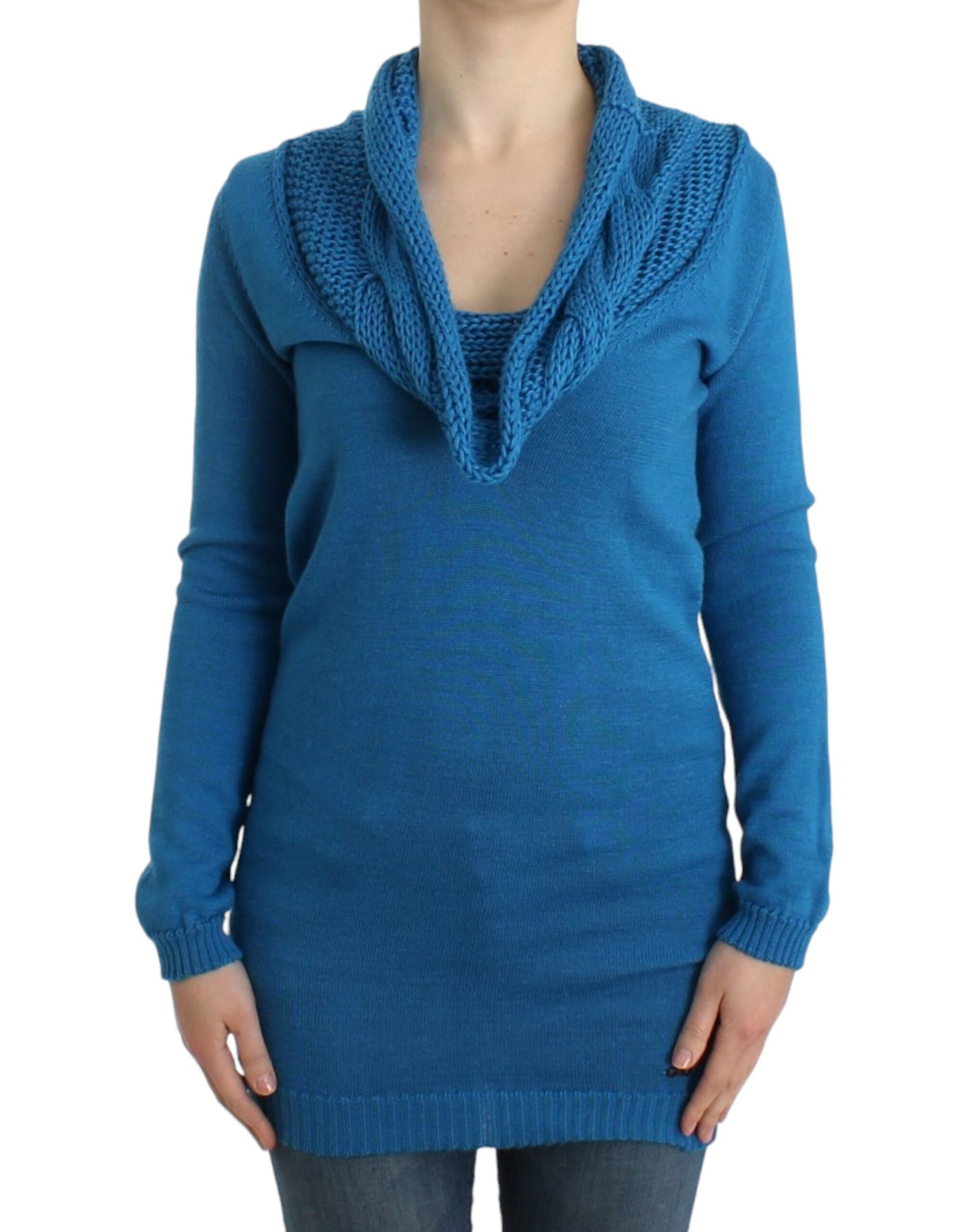 Pull à col rond en tricot bleu Costume National