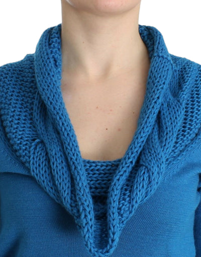 Pull à col rond en tricot bleu Costume National