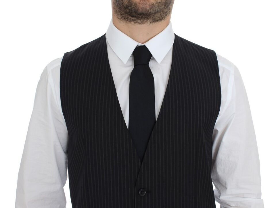 Dolce &amp; Gabbana Grijs Stretch Formeel Vest Gilet