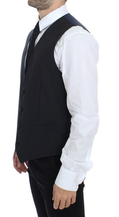 Dolce &amp; Gabbana Grijs Stretch Formeel Vest Gilet