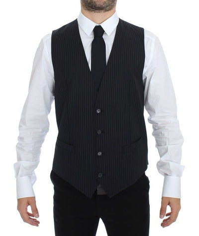Dolce &amp; Gabbana Grijs Stretch Formeel Vest Gilet