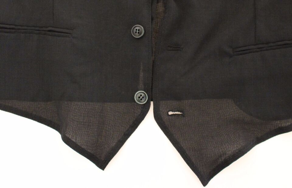 Dolce &amp; Gabbana Zwarte Wollen Formele Jurk Vest Gilet Jas