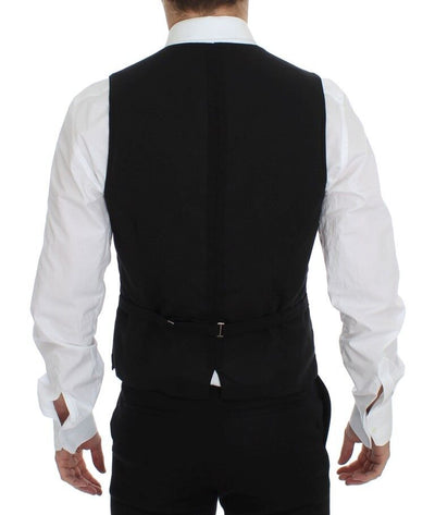 Dolce &amp; Gabbana Zwarte Wollen Formele Jurk Vest Gilet Jas