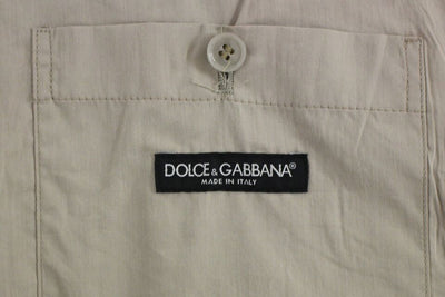 Dolce &amp; Gabbana Beige Katoenen Slim Fit Vest met Knoopsluiting