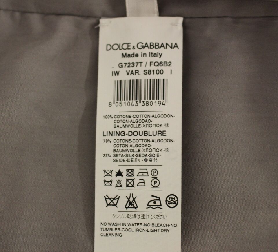 Dolce &amp; Gabbana Grijs Katoenen Slim Fit Vest met Knoopsluiting