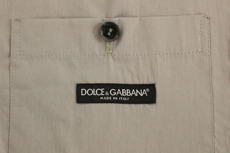 Dolce &amp; Gabbana Grijs Katoenen Slim Fit Vest met Knoopsluiting