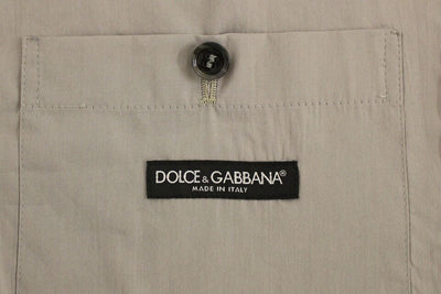 Dolce &amp; Gabbana Grijs Katoenen Slim Fit Vest met Knoopsluiting