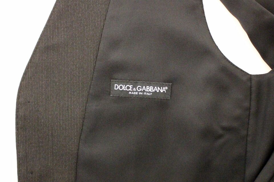 Dolce &amp; Gabbana Grijze Wollen Stretch Jurk Vest Blazer
