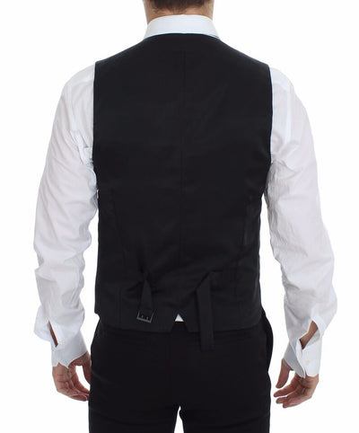 Dolce &amp; Gabbana Grijze Wollen Stretch Jurk Vest Jas Blazer