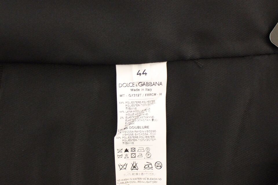 Dolce &amp; Gabbana Grijze Wollen Stretch Jurk Vest Jas Blazer